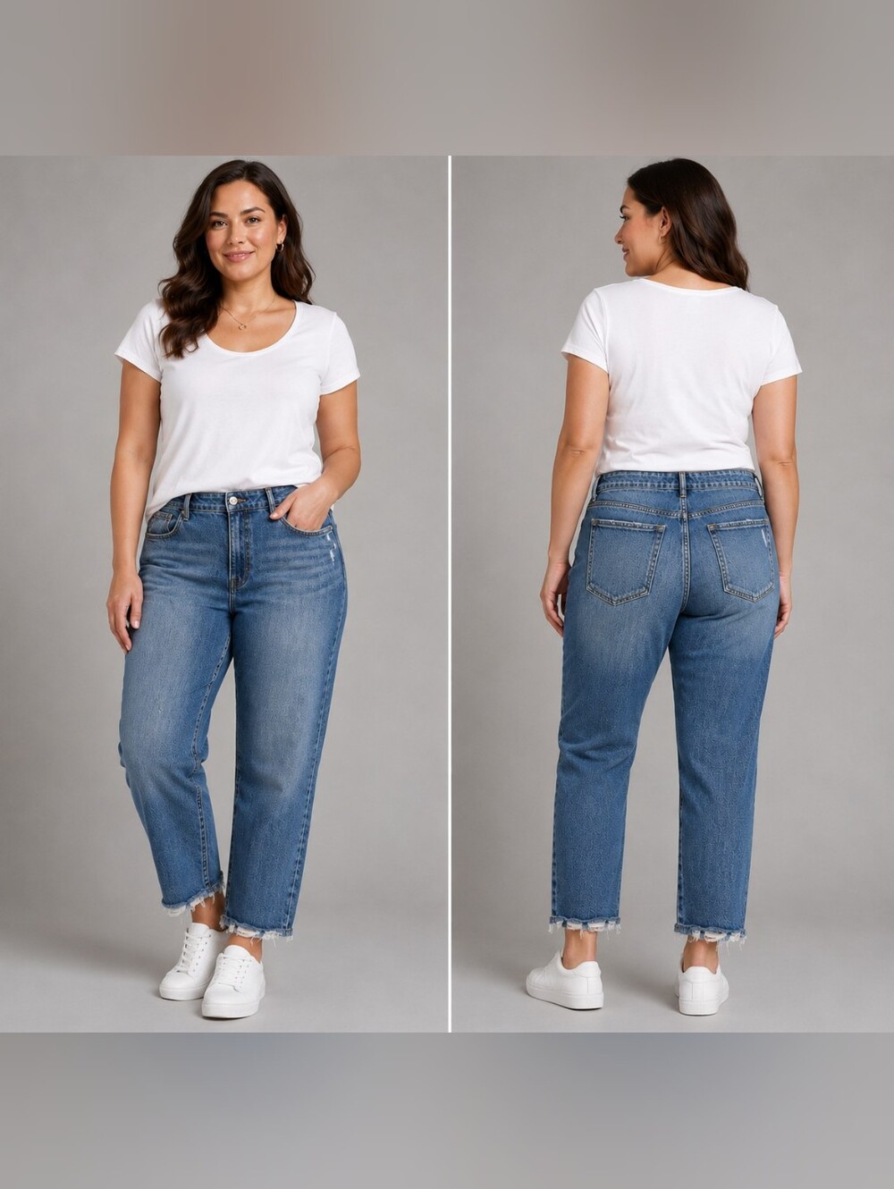 Good American Distressed Boyfriend Jeans